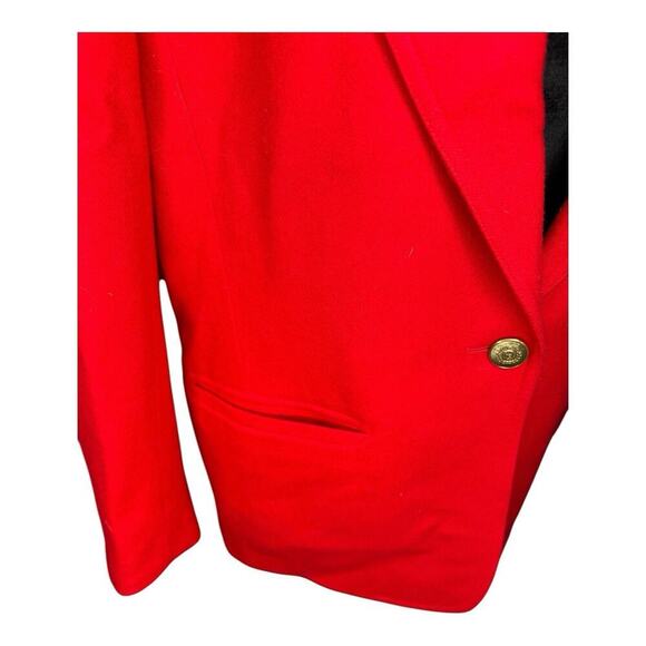 Vintage Lizsport by Liz Claiborne 100% Wool Red Jacket Blazer Lined Size 6 - Picture 7 of 10